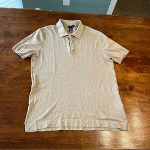 H&M Slim fit Men's Beige Polo Shirt size Medium viscose cotton blend